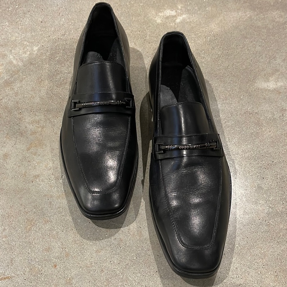 Hugo Boss Men’s Black Leather Loafers, Size 9.5